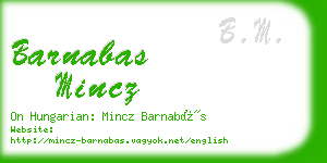 barnabas mincz business card